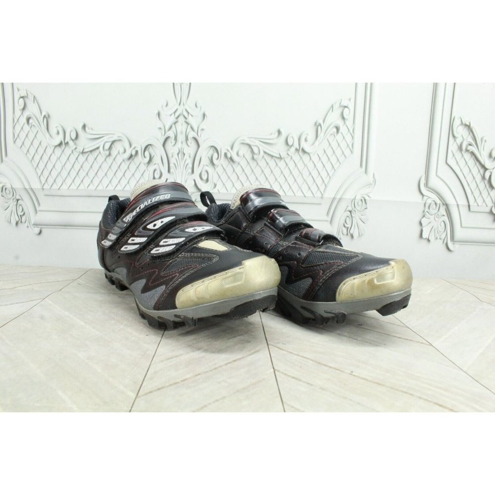 Specialized Black Leather Hook & Loop Mountain Bike Cycling Shoes 9.5-10 - Picture 3 of 10